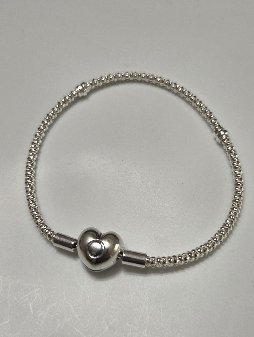 Authentic Pandora Heart Clasp Studded Chain Bracelet - Picture 2 of 4